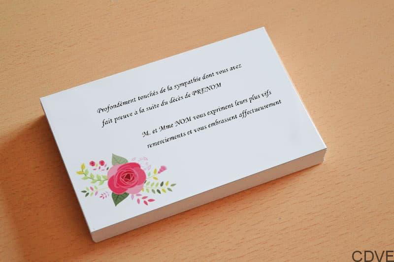 Carte & enveloppe deuil carte de condoléance