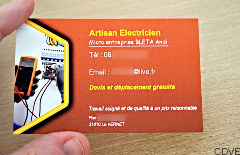 Carte de visite personnalisable pour électricien en express